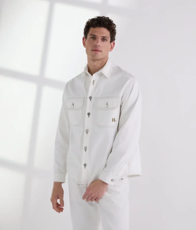 CHEMISE À COUTURES CONTRASTÉES