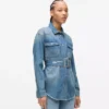 Chemise en denim à ceinture