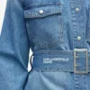 Chemise en denim à ceinture