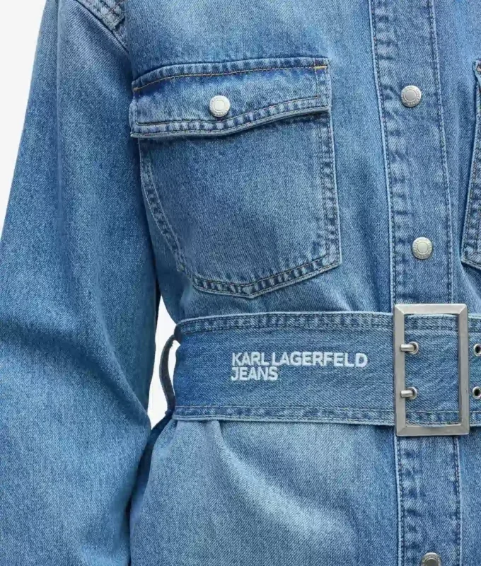 Chemise en denim à ceinture