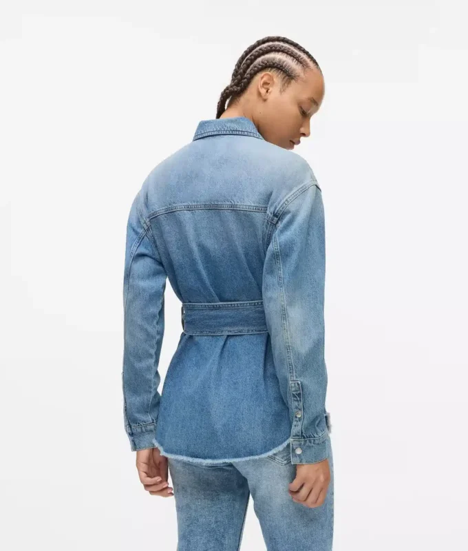 Chemise en denim à ceinture