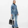 Chemise en denim à ceinture