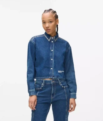 Chemise en denim cloutée