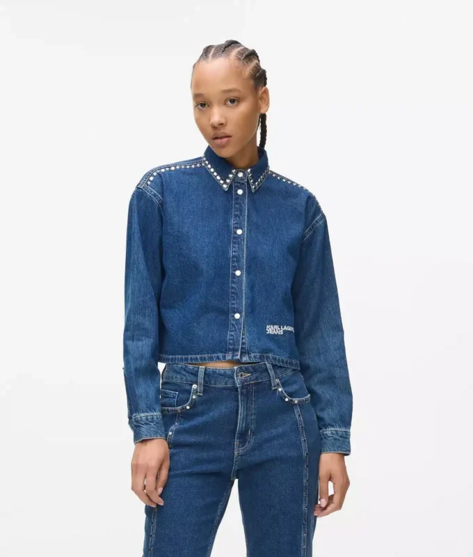 Chemise en denim cloutée