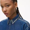 Chemise en denim cloutée