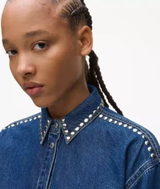 Chemise en denim cloutée