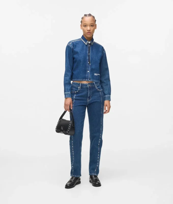 Chemise en denim cloutée