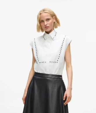 Chemise en popeline cloutée