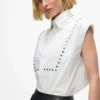Chemise en popeline cloutée Chemise en popeline cloutée