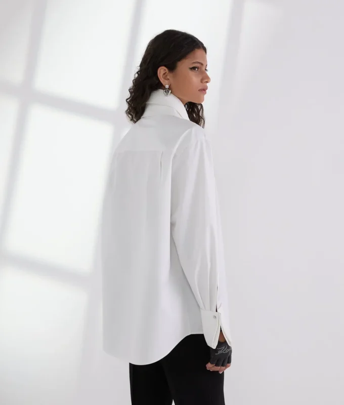 CHEMISE EN POPLIN À DOUBLE COL CHEMISE EN POPLIN À DOUBLE COL