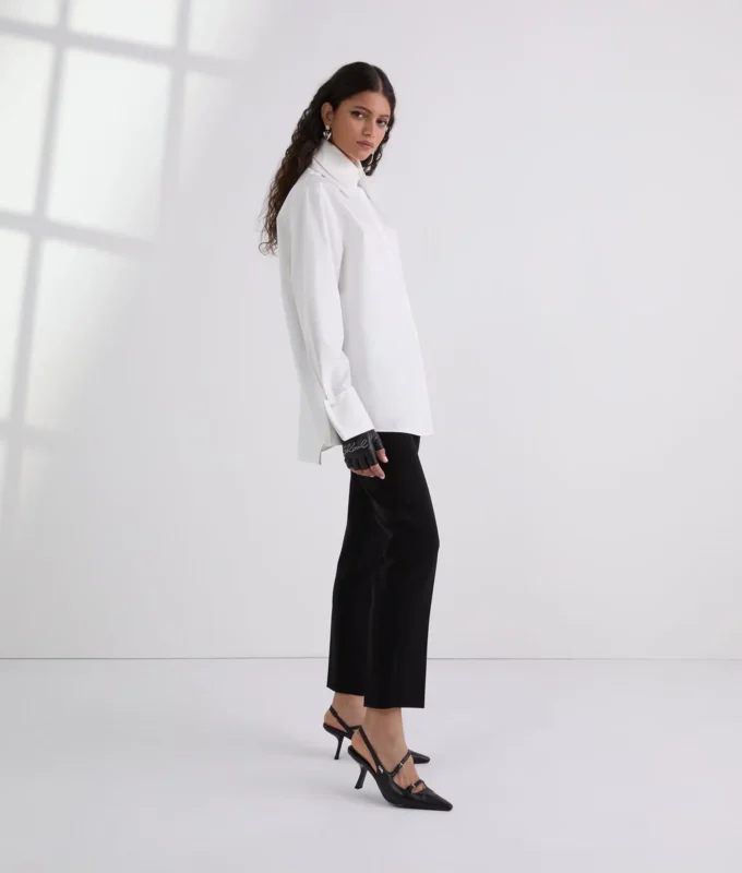 CHEMISE EN POPLIN À DOUBLE COL CHEMISE EN POPLIN À DOUBLE COL