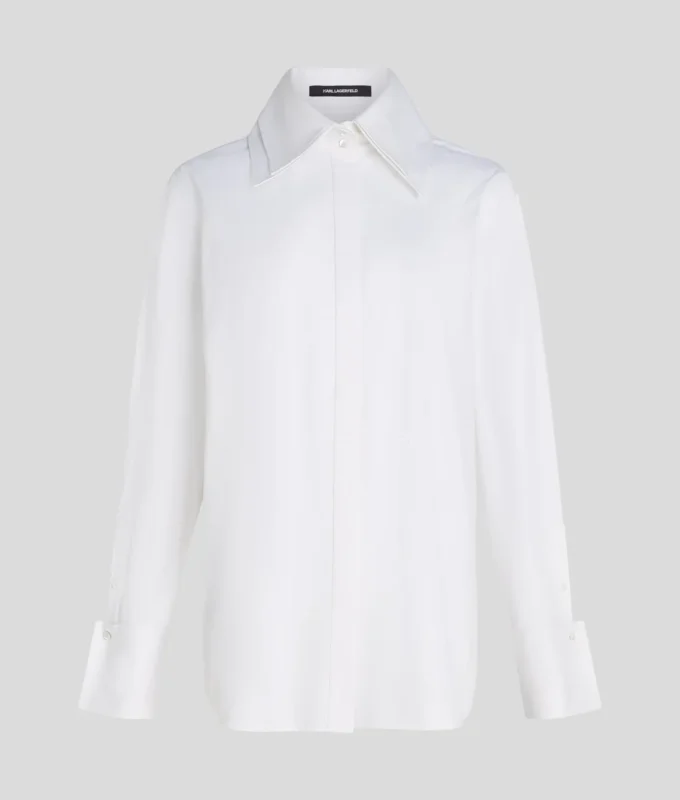 CHEMISE EN POPLIN À DOUBLE COL CHEMISE EN POPLIN À DOUBLE COL