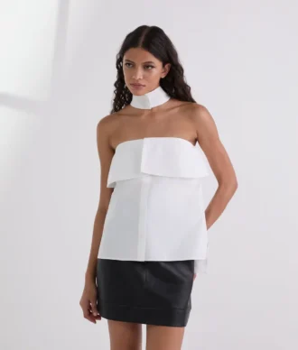 CHEMISE EN POPLIN SANS BRETELLES