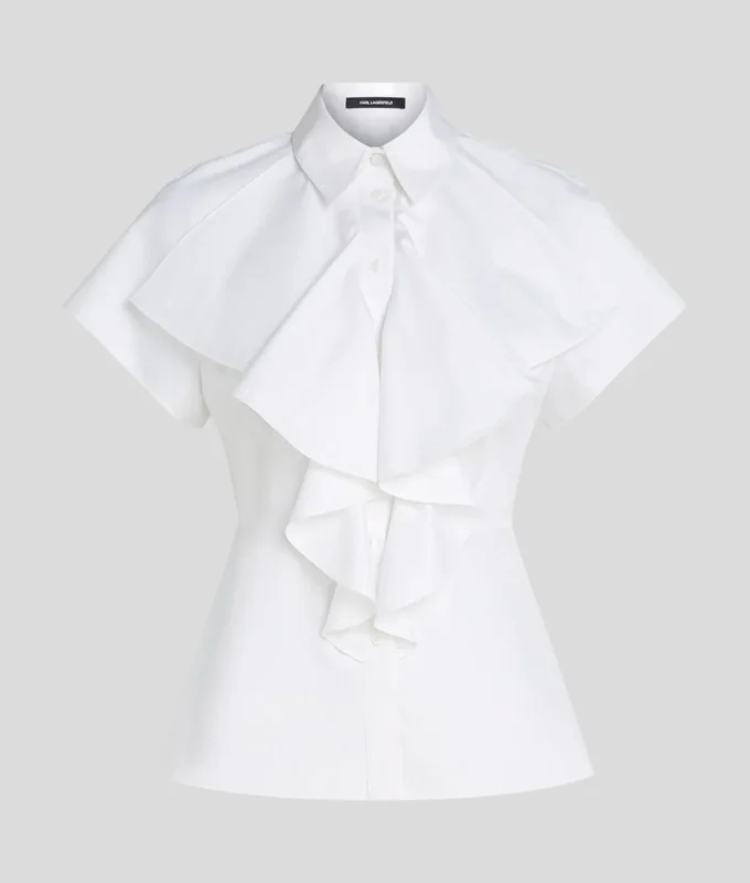 CHEMISE À MANCHES COURTES ET VOLANTS CHEMISE À MANCHES COURTES ET VOLANTS