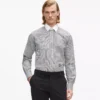 Chemise à rayures et col contrasté Chemise à rayures et col contrasté