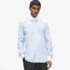 Chemise à rayures et col contrasté