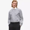 Chemise à rayures et col contrasté