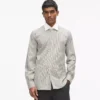 Chemise à rayures et col contrasté