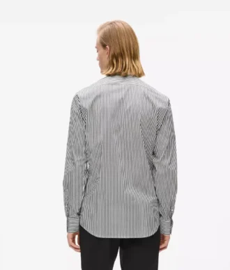Chemise à rayures et col contrasté