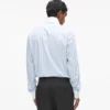 Chemise à rayures et col contrasté