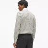 Chemise à rayures et col contrasté