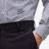 Chemise à rayures et col contrasté