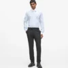 Chemise à rayures et col contrasté