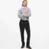 Chemise à rayures et col contrasté