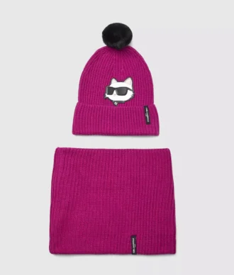 Ensemble cadeau bonnet et snood pour fille