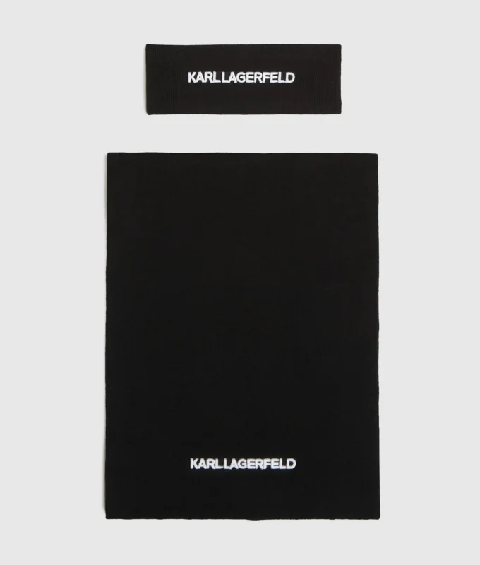 Ensemble cadeau comprenant un bandeau et une écharpe à logo Ensemble cadeau comprenant un bandeau et une écharpe à logo