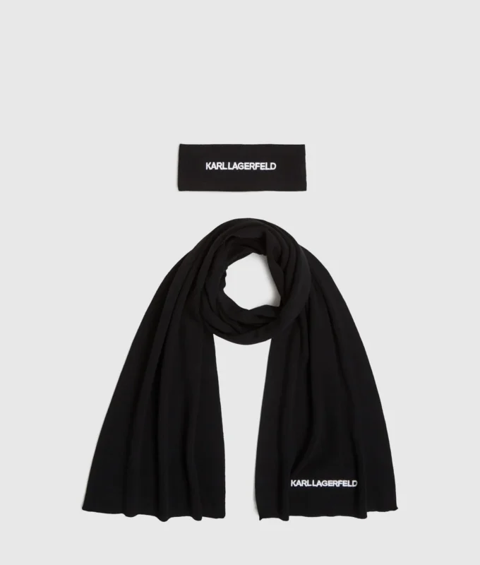 Ensemble cadeau comprenant un bandeau et une écharpe à logo Ensemble cadeau comprenant un bandeau et une écharpe à logo