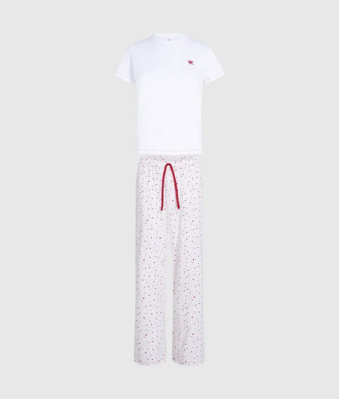Ensemble pyjama à imprimé cœur