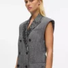 Gilet en tweed à revers pailleté Gilet en tweed à revers pailleté