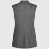Gilet en tweed à revers pailleté Gilet en tweed à revers pailleté