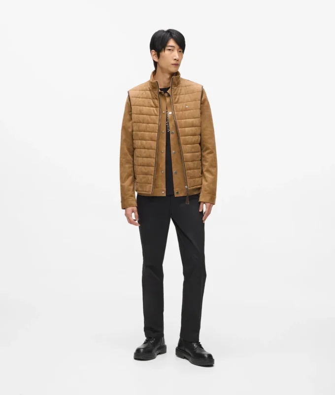 Gilet matelassé en simili-suède Gilet matelassé en simili-suède