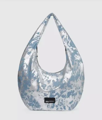 Grand sac hobo en denim brillant