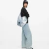 Grand sac hobo en denim brillant Grand sac hobo en denim brillant