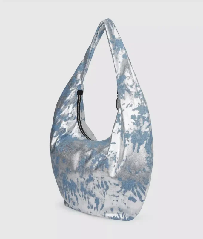 Grand sac hobo en denim brillant Grand sac hobo en denim brillant