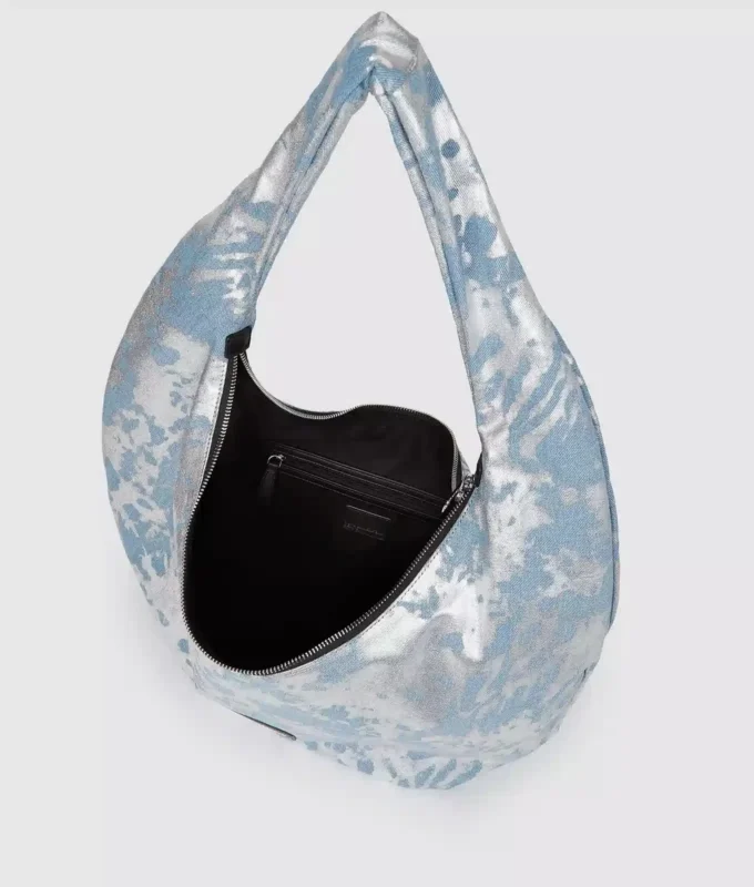 Grand sac hobo en denim brillant Grand sac hobo en denim brillant