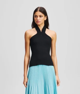 HALTER TOP EN MAILLE