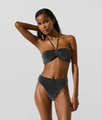 Haut de bikini bandeau métallisé