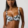 Haut de bikini à imprimé éventail