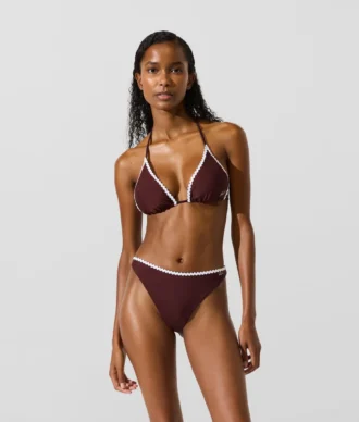 Haut de bikini triangle festonné