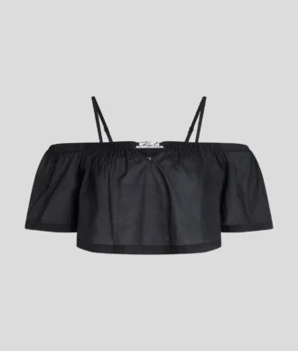 HAUT DE MAILLOT DE BAIN COURT À ÉPAULES DÉNUDÉES