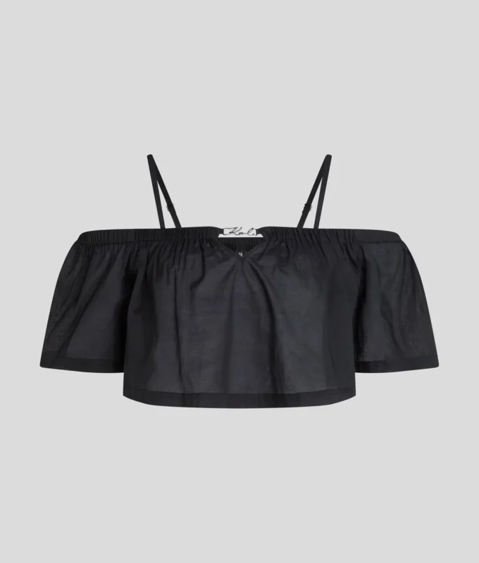 HAUT DE MAILLOT DE BAIN COURT À ÉPAULES DÉNUDÉES HAUT DE MAILLOT DE BAIN COURT À ÉPAULES DÉNUDÉES