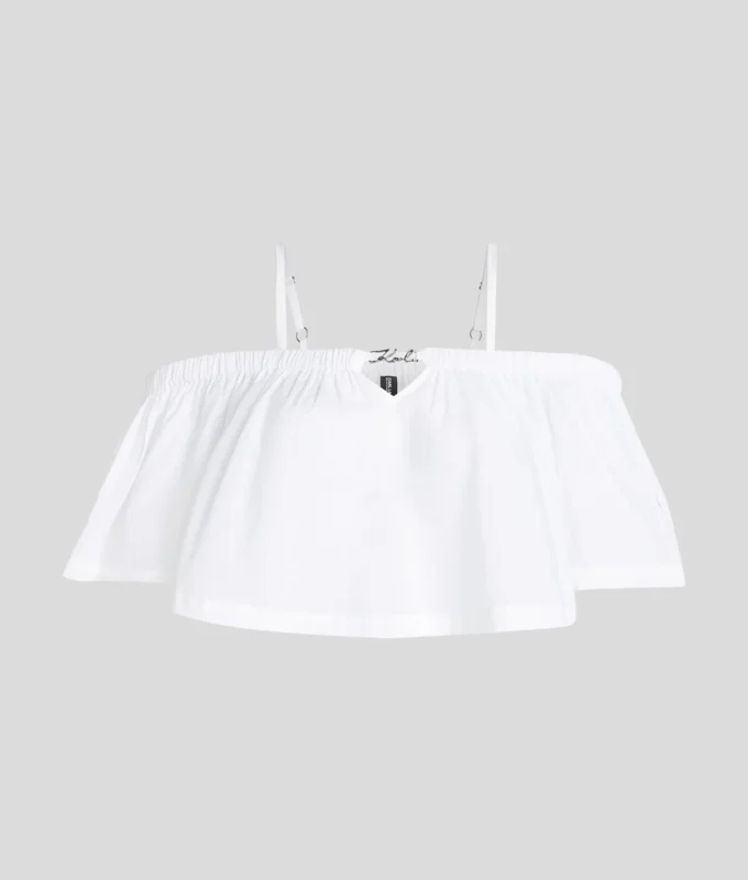 HAUT DE MAILLOT DE BAIN COURT À ÉPAULES DÉNUDÉES HAUT DE MAILLOT DE BAIN COURT À ÉPAULES DÉNUDÉES