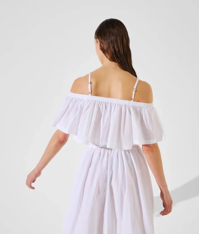 HAUT DE MAILLOT DE BAIN COURT À ÉPAULES DÉNUDÉES HAUT DE MAILLOT DE BAIN COURT À ÉPAULES DÉNUDÉES