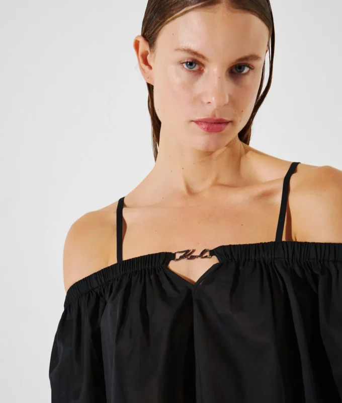 HAUT DE MAILLOT DE BAIN COURT À ÉPAULES DÉNUDÉES HAUT DE MAILLOT DE BAIN COURT À ÉPAULES DÉNUDÉES