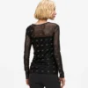 Haut en maille avec autographe en strass Haut en maille avec autographe en strass