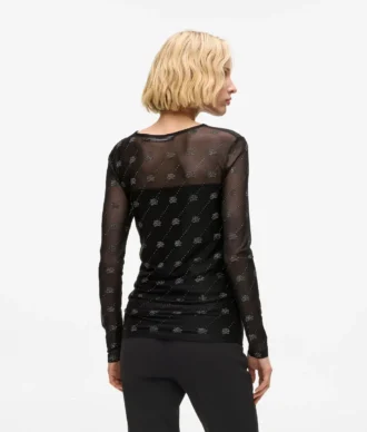 Haut en maille avec autographe en strass